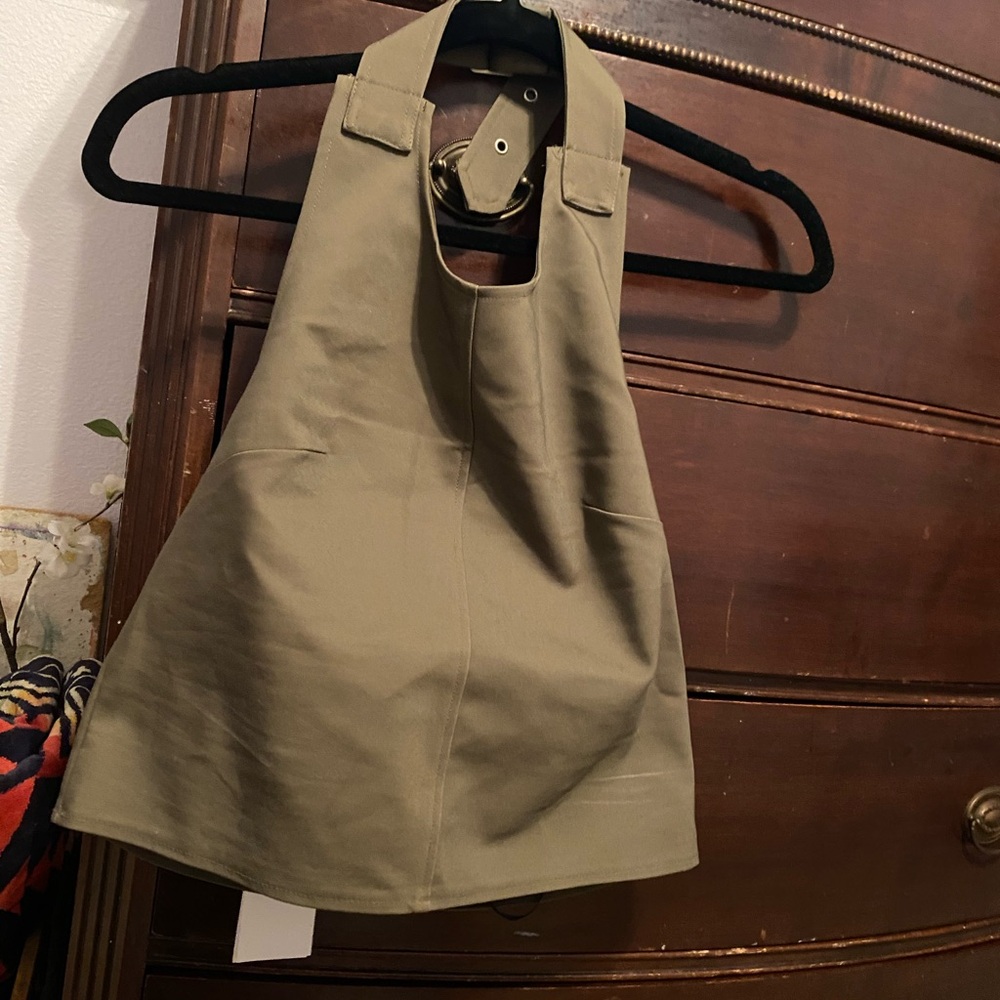 Divided Olive Green Halter Top